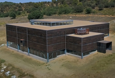 Edifico construido para proteger los mosaicos del Yacimiento de Noheda (Cuenca)